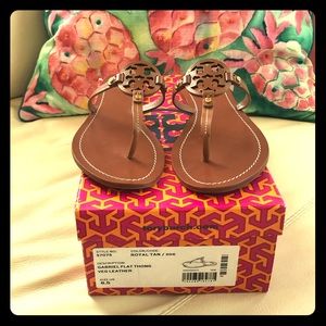 Tory Burch Tan Gabriel Flat Thong Sandal